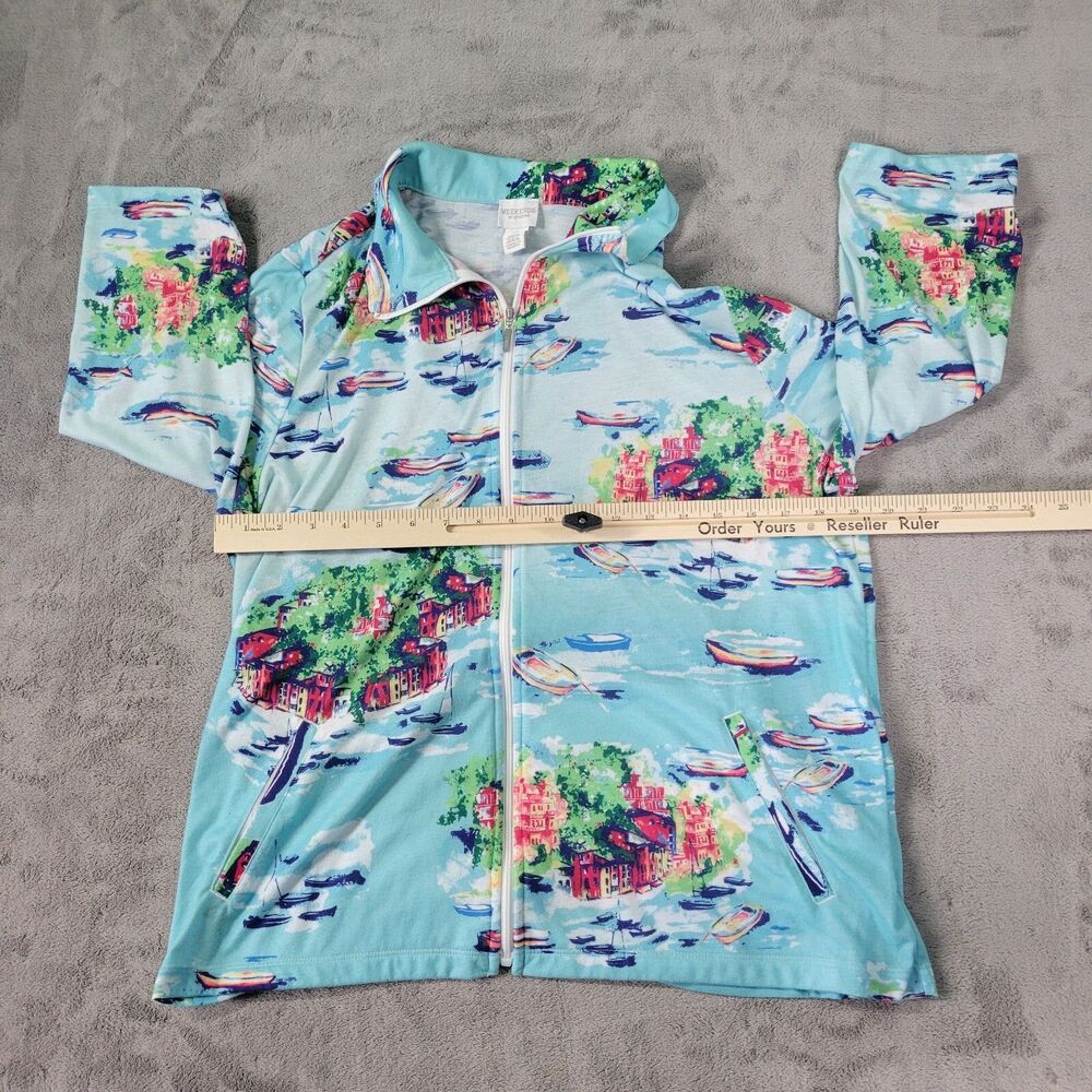 Weekends By Chicos Full Zip Jacket Sweatshirt Siz… - image 6